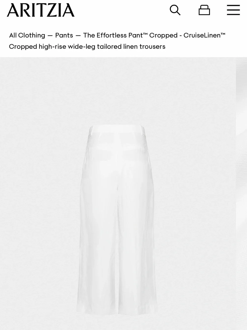 Aritzia The Effortless Pant™ Cropped - CruiseLinen™